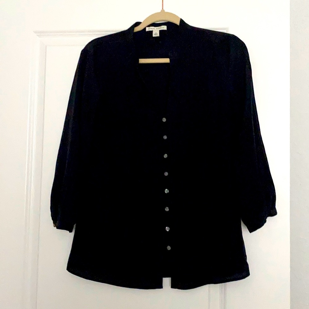 Banana Republic Black Blouse Sz S